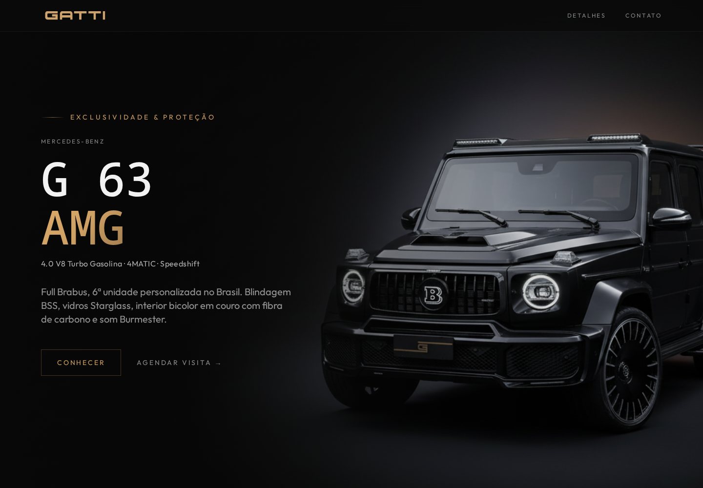 Página inicial de Mercedes G 63